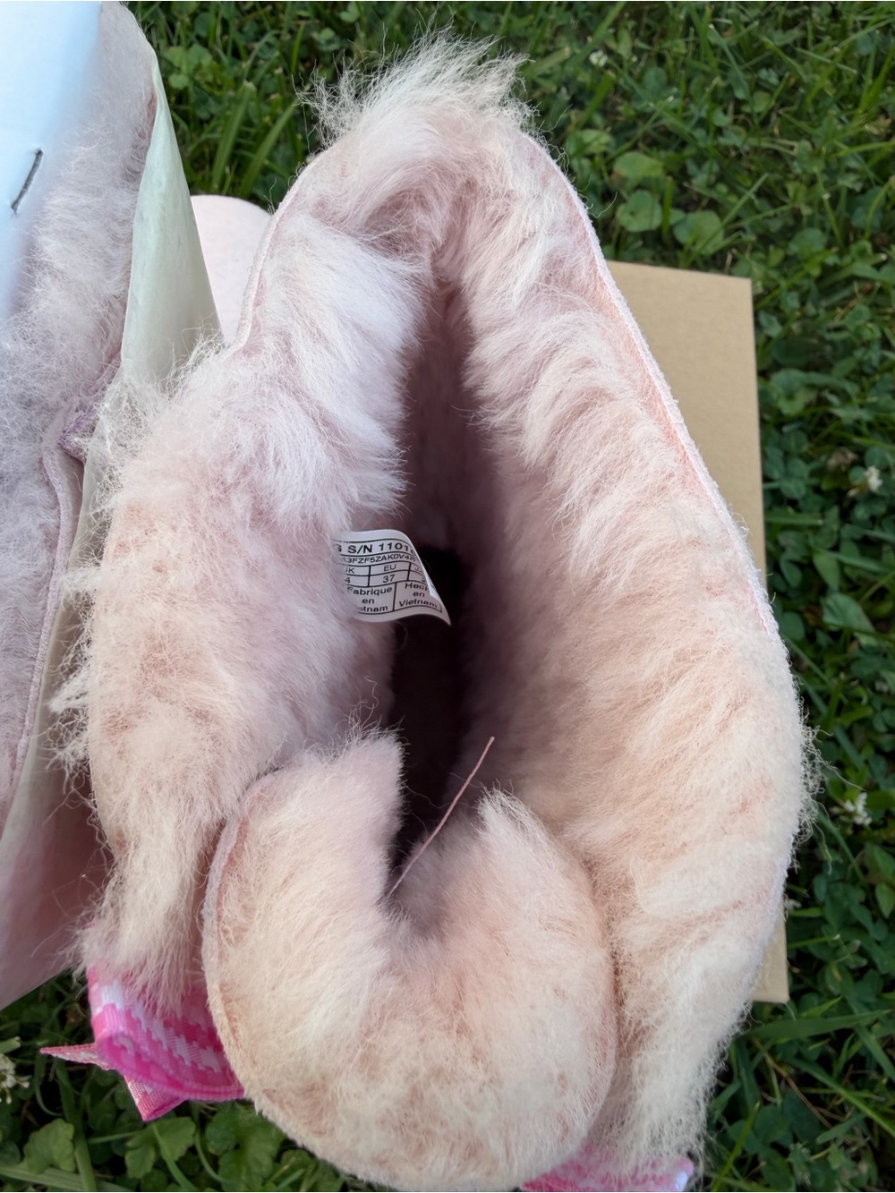 UGG Pink Plush Back-Bow Boots - Picture 3 of 7